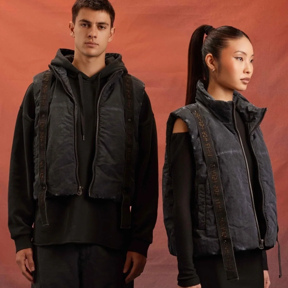NWT Rebel Moon Forever 21 Charcoal Gray Black Puffer Vest Small Netflix